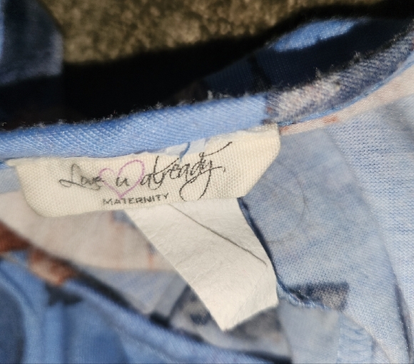 Comfortable Maternity Floral Women's Blouse in Blue - Picture 3 of 3